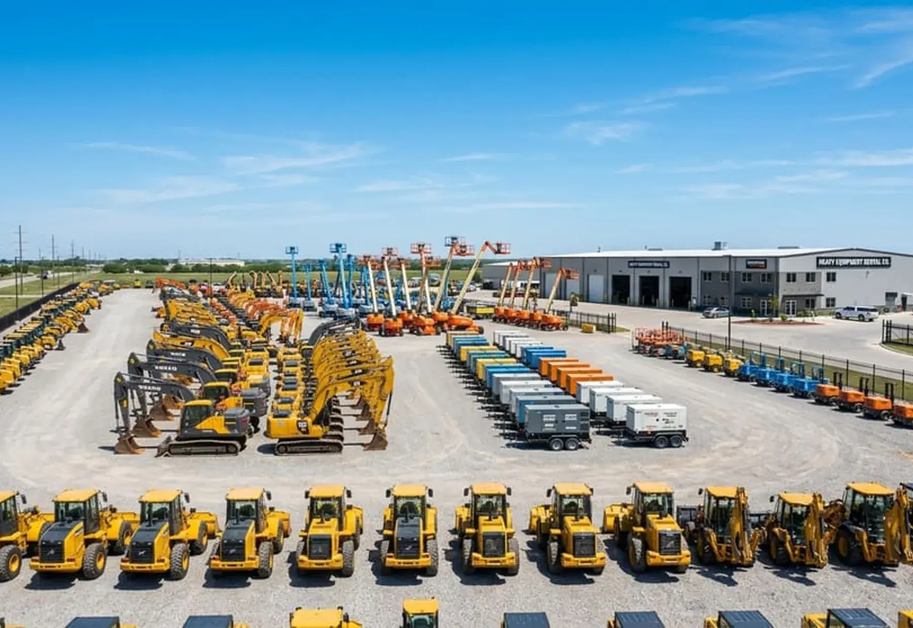 List of equipment rental invoices with paid and pending status and customer balances (sample data)